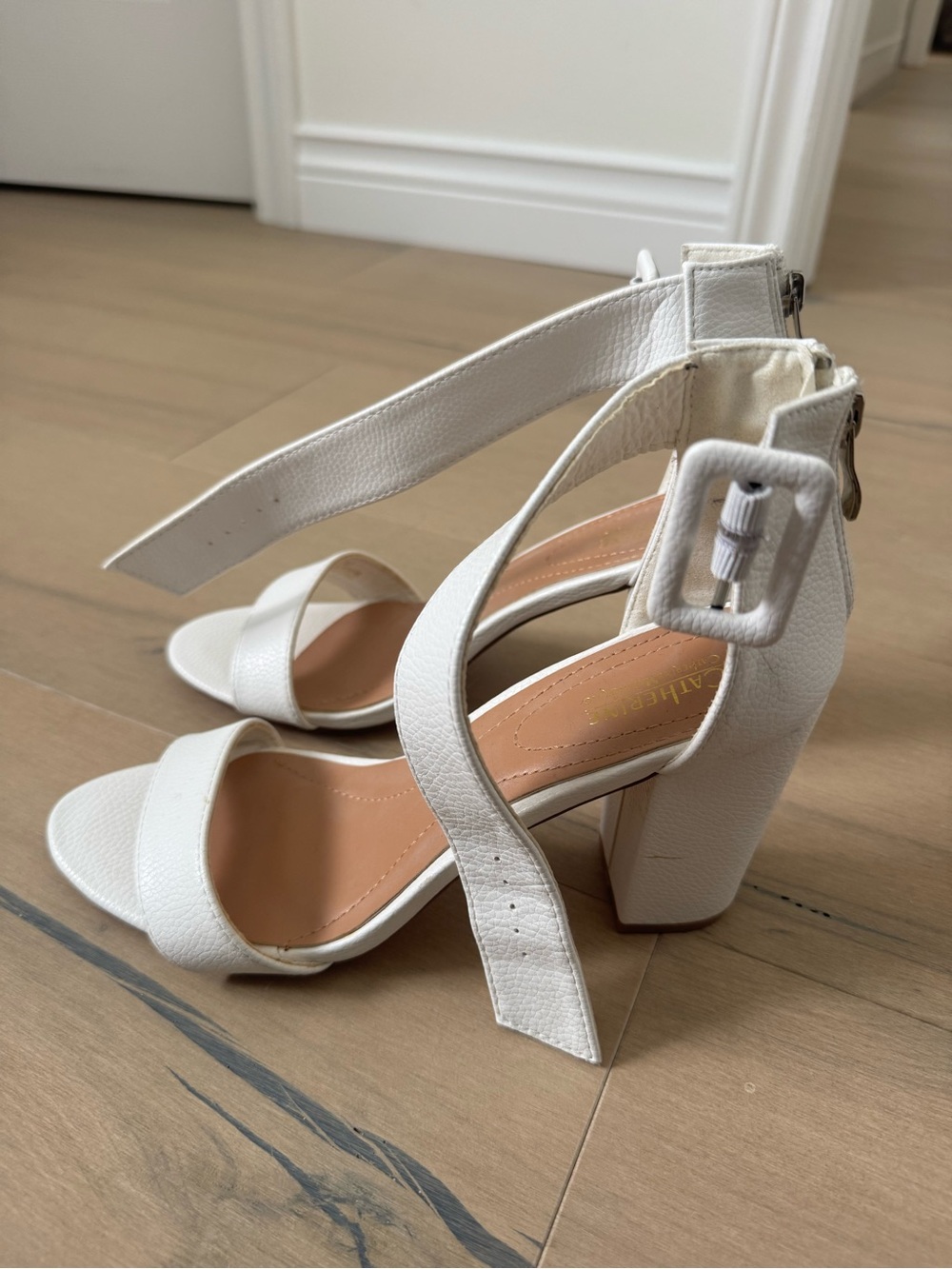 Catherine Melandrino White Block Heel